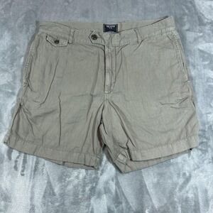 Todd Snyder Shorts Mens 36 Green Hudson Chino Olive Cotton Linen 7 Inch